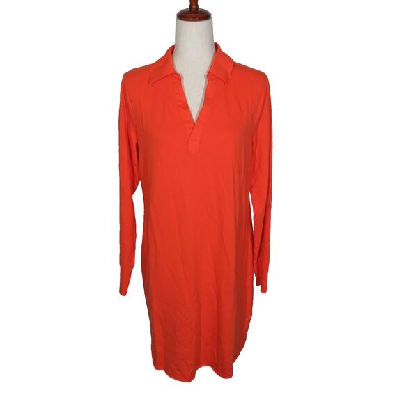 Candace Cameron Bure Lightweight French Terry Y Neck Collared Dress Size Small - Picture 5 of 9